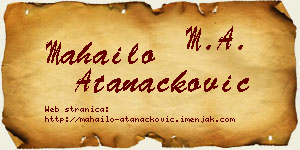 Mahailo Atanacković vizit kartica